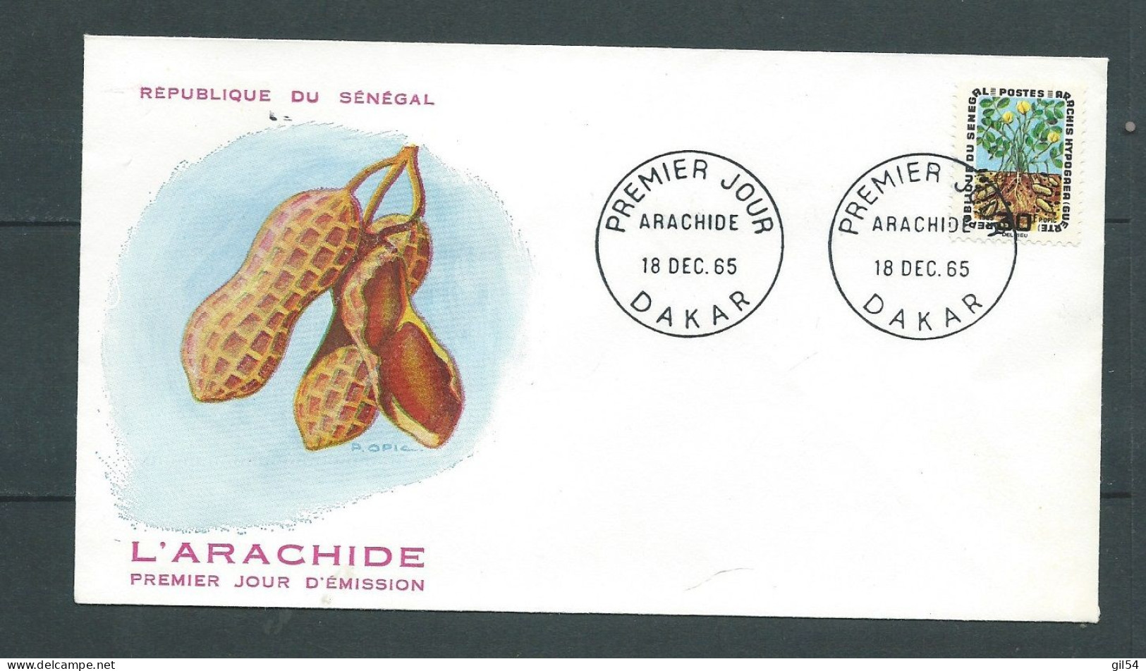 LSC "  Du Sénégal ,  Obl.  PREMIER JOUR - ARACHIDE - Dakar . En 1965 ( Timbres L'arachide -    LP 33005 - Senegal (1960-...)