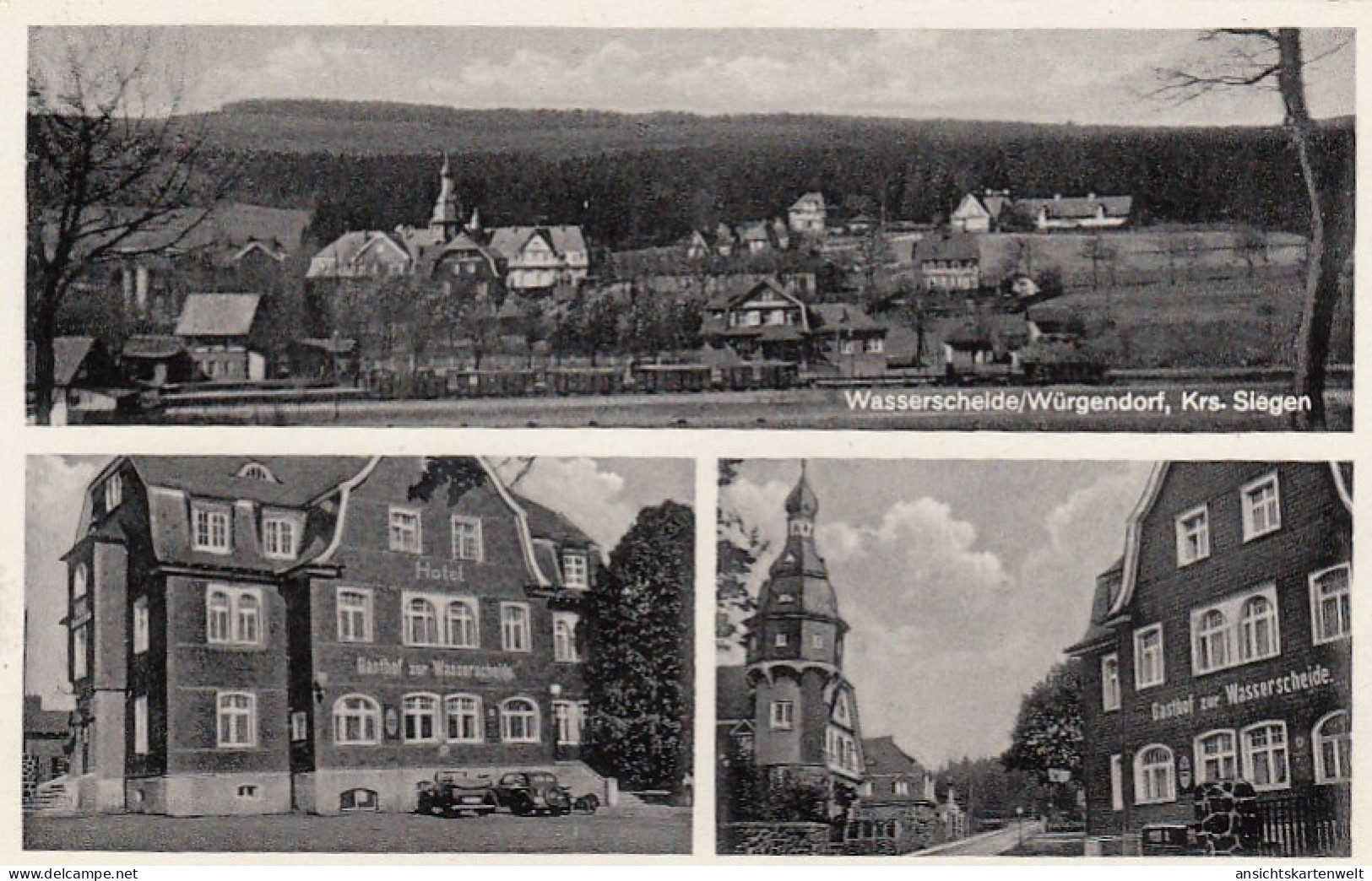 Würgendorf (Krs.Siegen) Gasthof Zur Wasserscheide Gl1950 #G4926 - Autres & Non Classés