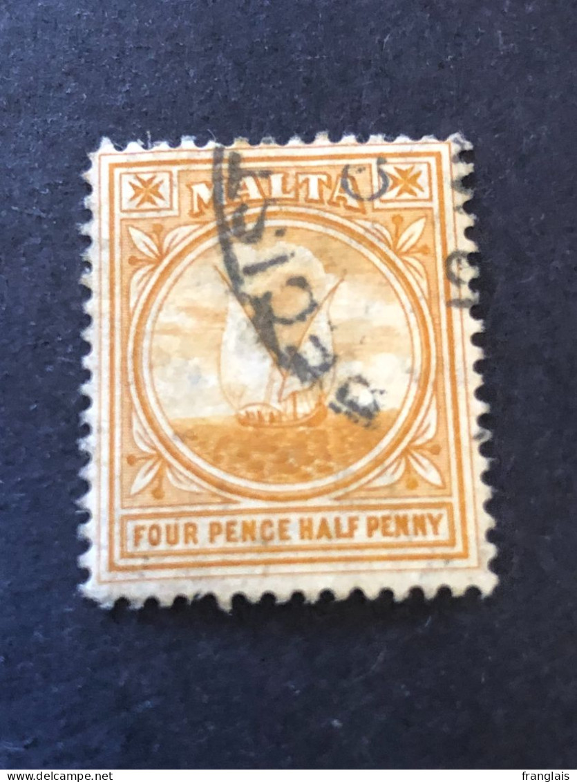 MALTA  SG 58  4½d Orange  FU - Malte (...-1964)