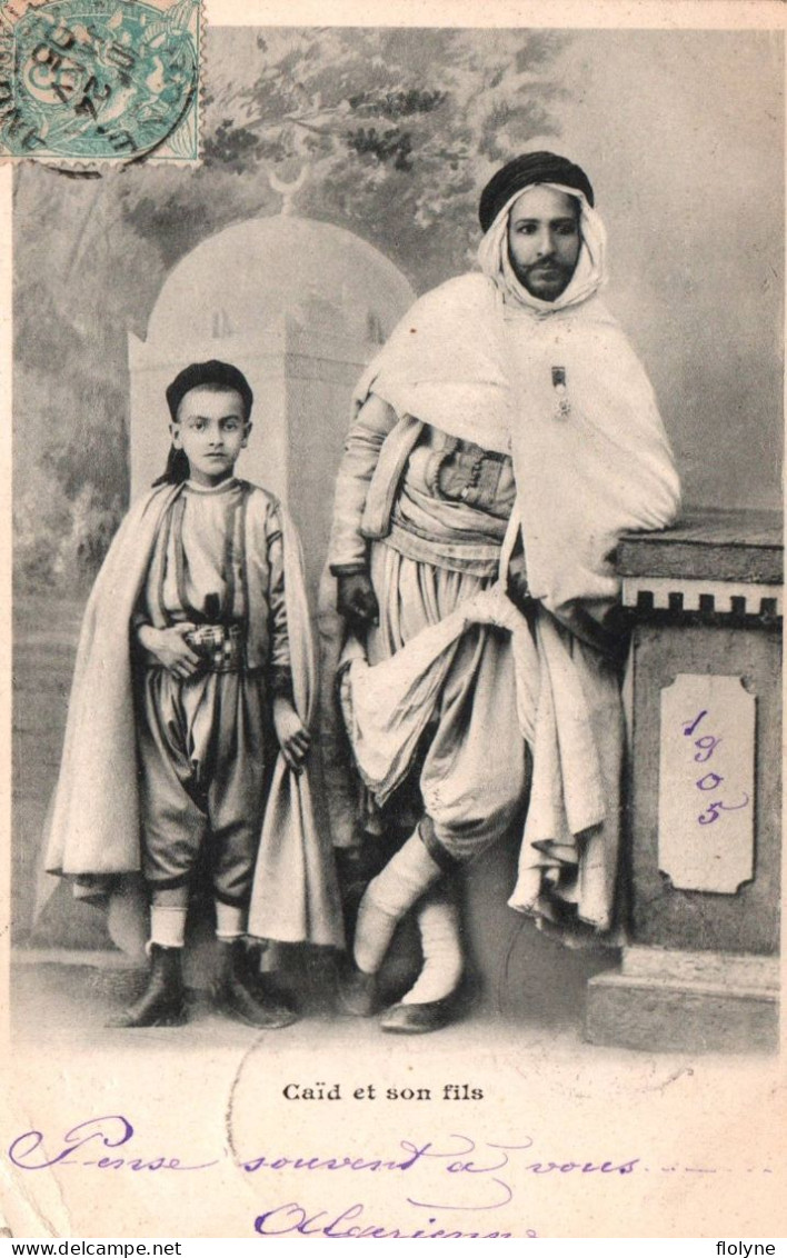 Tunisie - Caïd Et Son Fils - Types Personnages - Tunisia - 1905 - Túnez