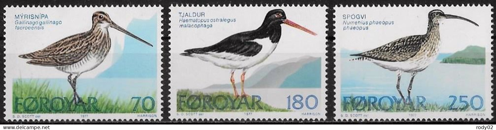 FEROE - OISEAUX - N° 22 A 24 ET 30 A 32 - NEUF** MNH - Faroe Islands