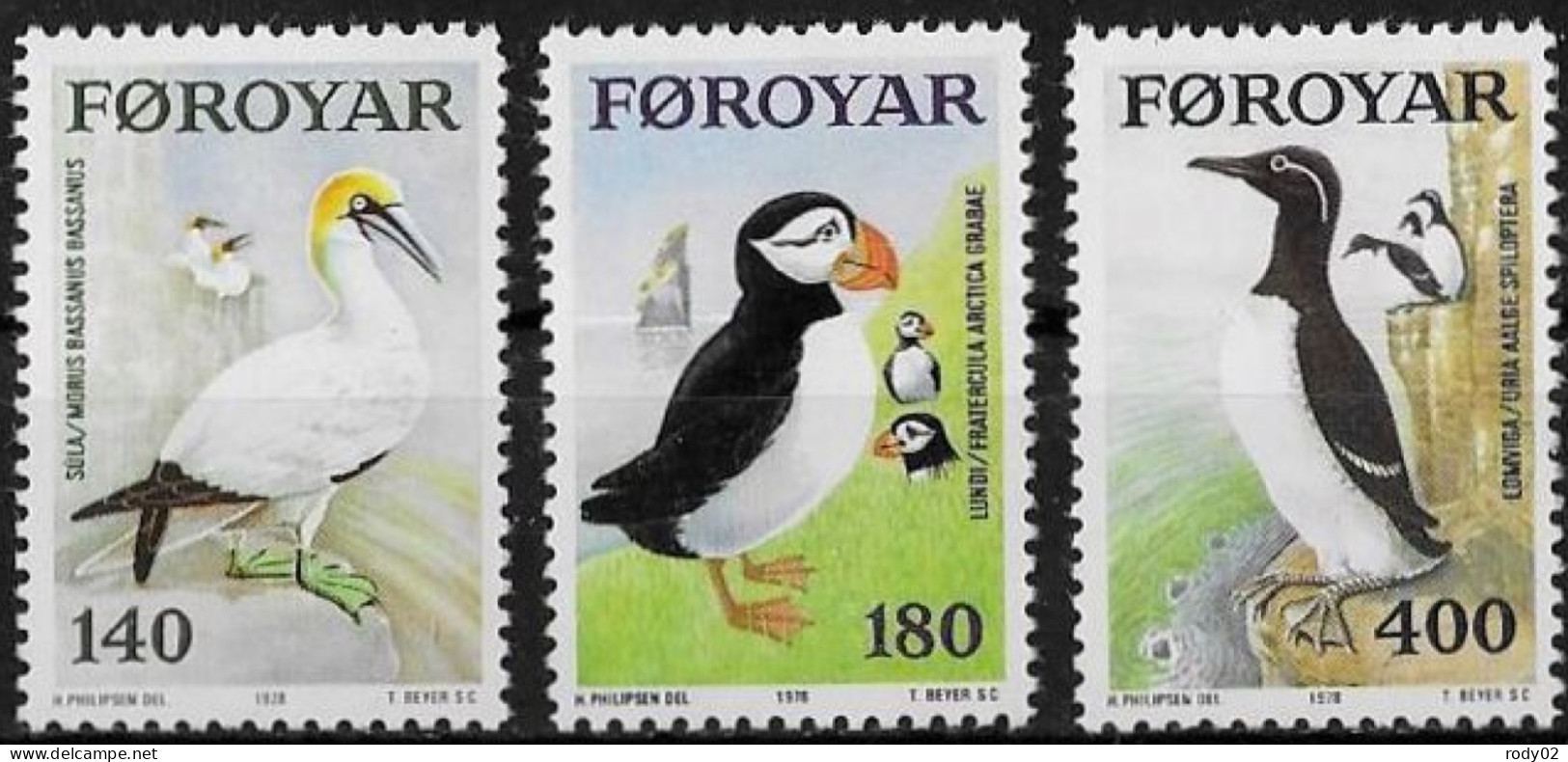 FEROE - OISEAUX - N° 22 A 24 ET 30 A 32 - NEUF** MNH - Faroe Islands