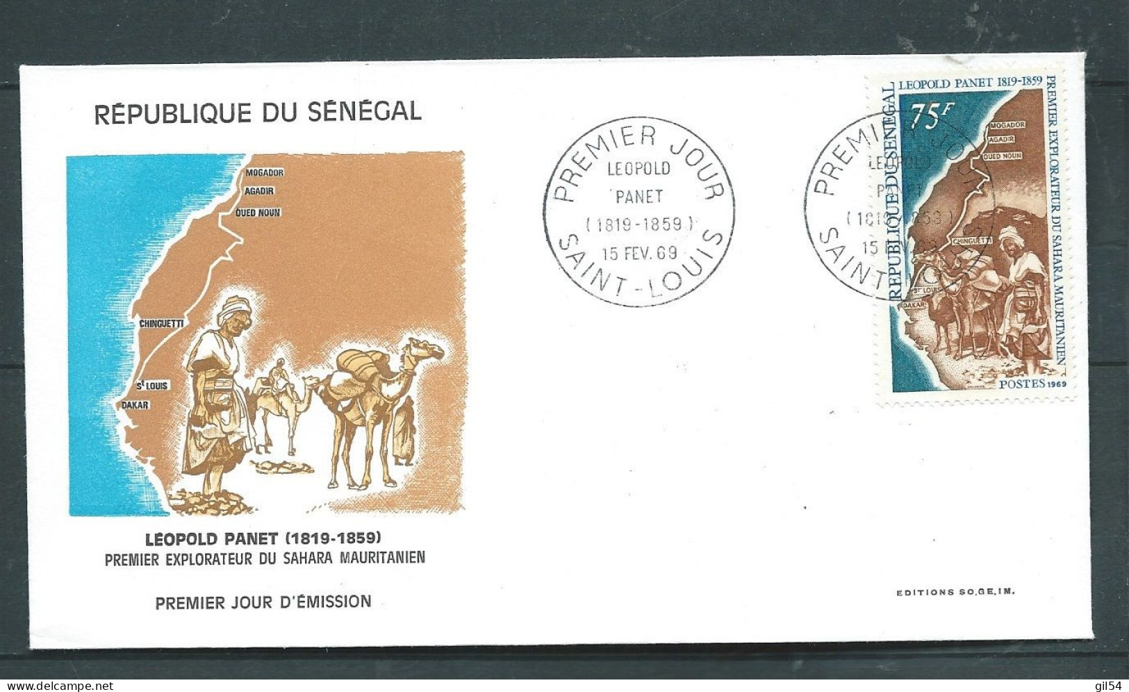 LSC "  Du Sénégal ,  Obl.  PREMIER JOUR -  Léopold Panet Fev 1969-    LP 33006 - Senegal (1960-...)