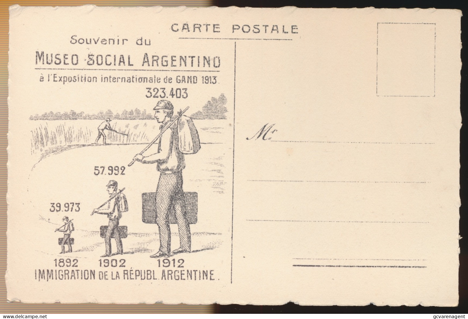 GENT * GAND * EXPO 1913 * SOUVENIR DU MUSEO SOCIAL ARGENTINO = FACULTE D'AGRONOMIE ET VETERINAIRE  LA PLATA - Gent