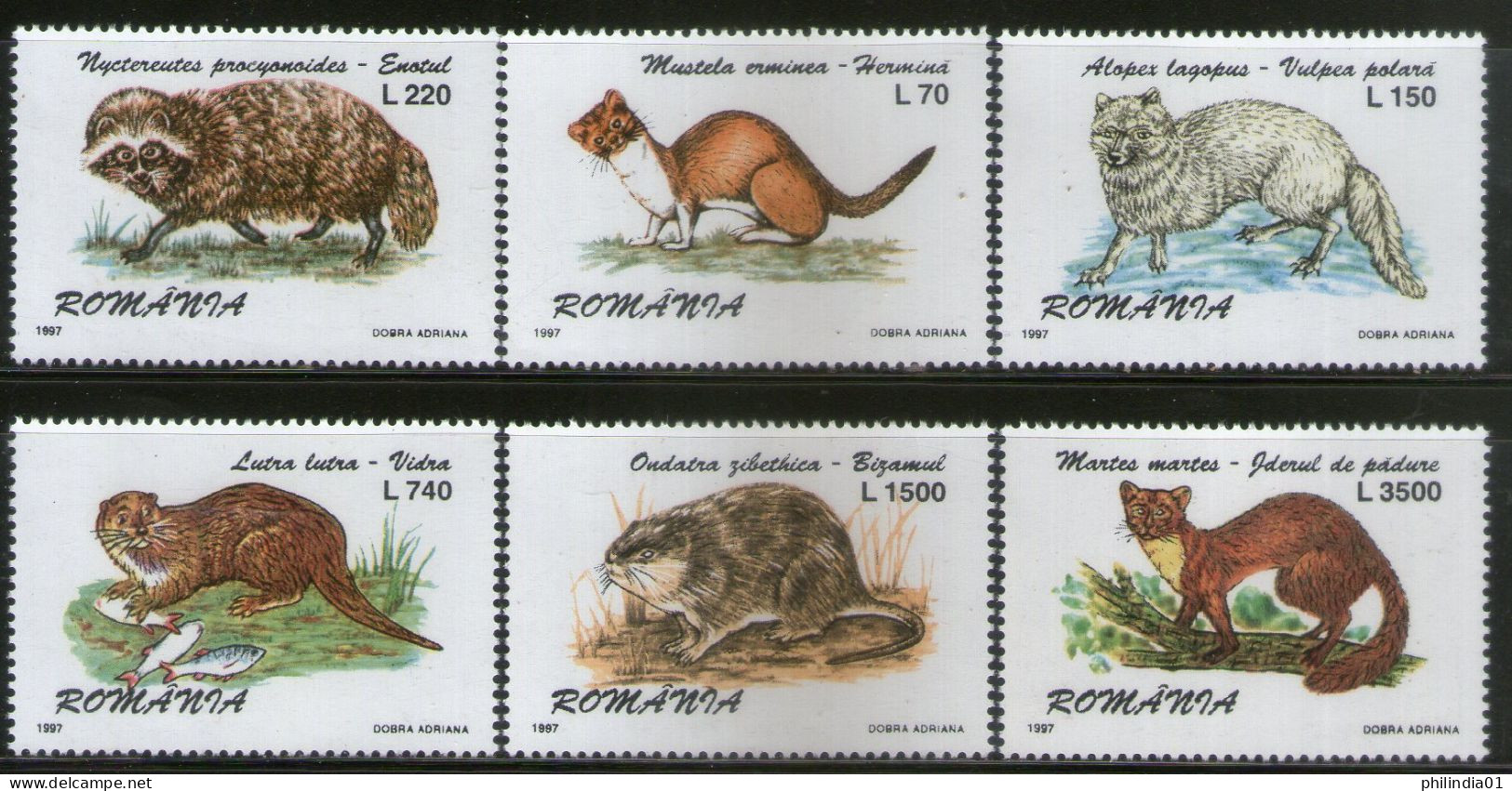 Romania 1997 Fur Bearing Animals Wildlife Sc 4135-40 6v MNH # 442 - Other & Unclassified