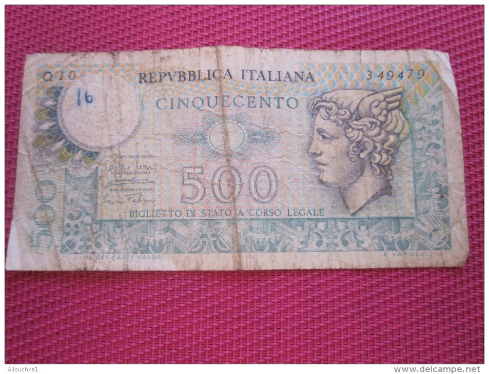 Italie Italia Biglieto Di Stato A. Corso Legale 500 Lires BANK BILLET DE BANQUE BANCONOTE BANKNOTE BILLETES BANKNOTEN - Biglietti Di Stato