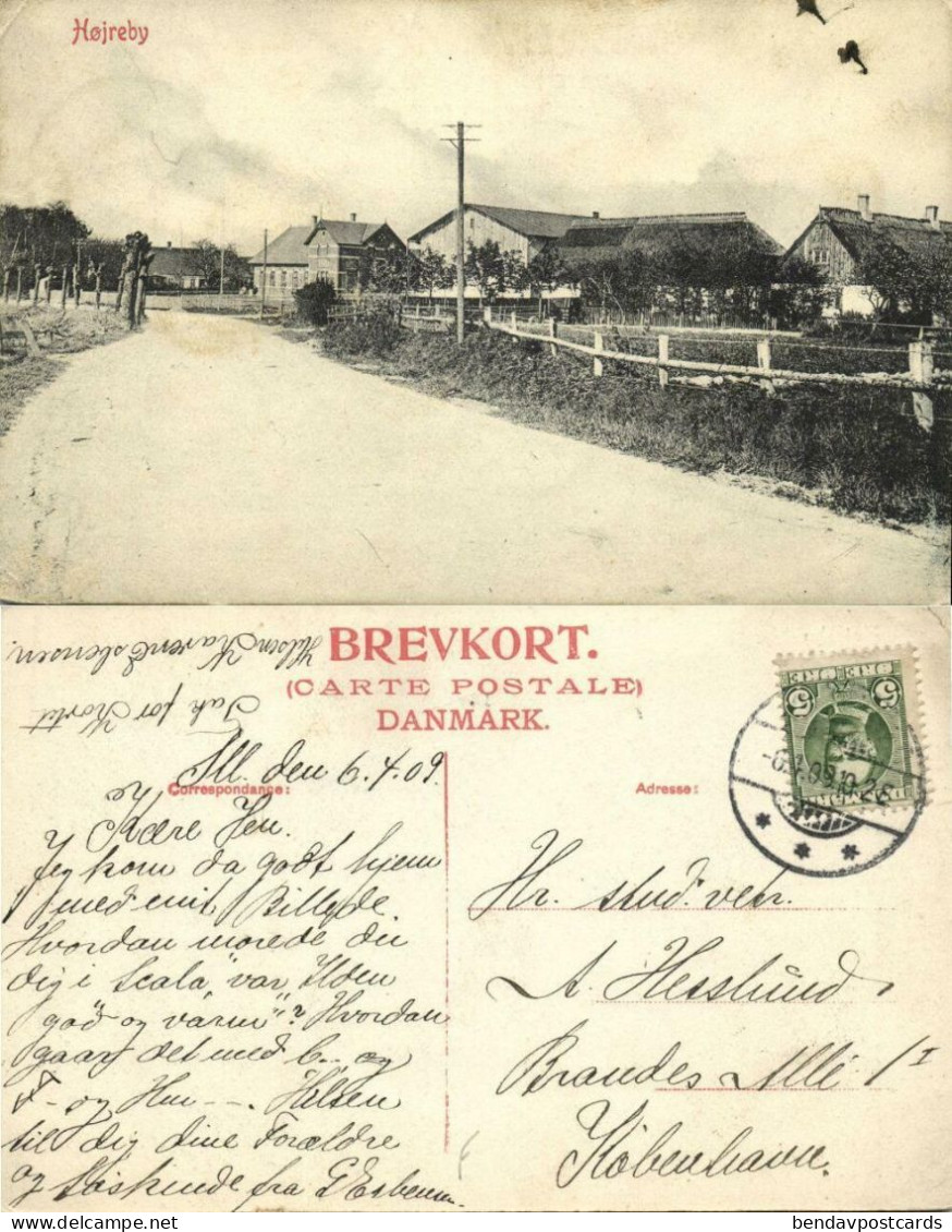 Denmark, HØJREBY, Partial Town View (1909) Postcard - Dinamarca
