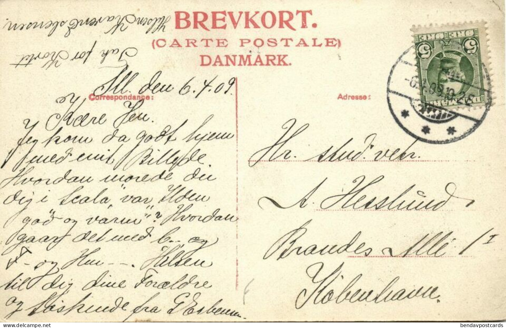 Denmark, HØJREBY, Partial Town View (1909) Postcard - Danemark