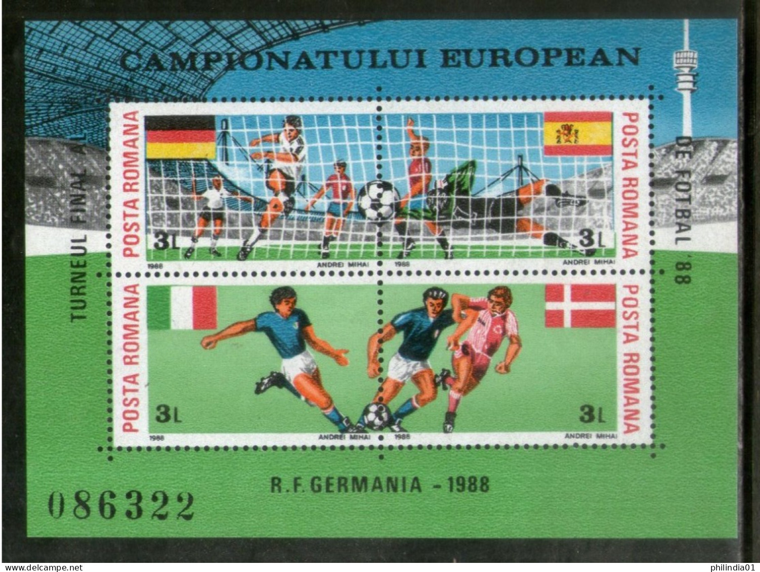 Romania 1988 World Cup Football Sport Sc 3523A M/s MNH # 12702 - Andere & Zonder Classificatie