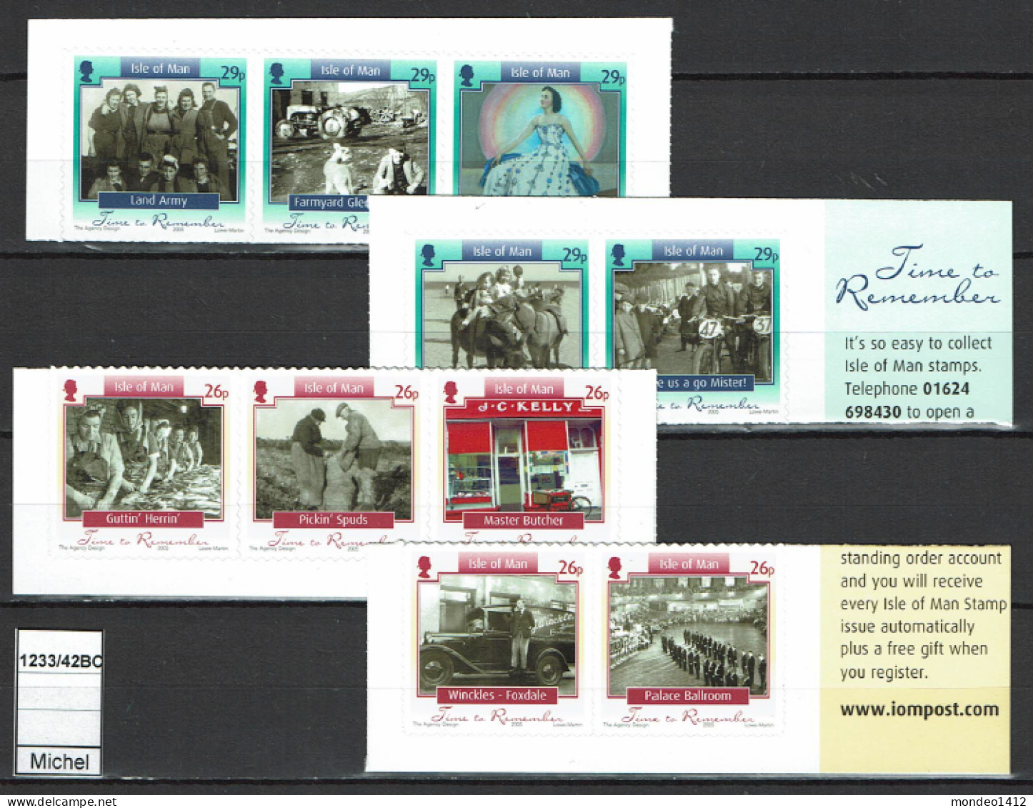 Isle Of Man - 2005 - MNH - -  Autoadhésifs From Booklet - Time To Remember, Memories Of 20th Century, Photographie - Isle Of Man