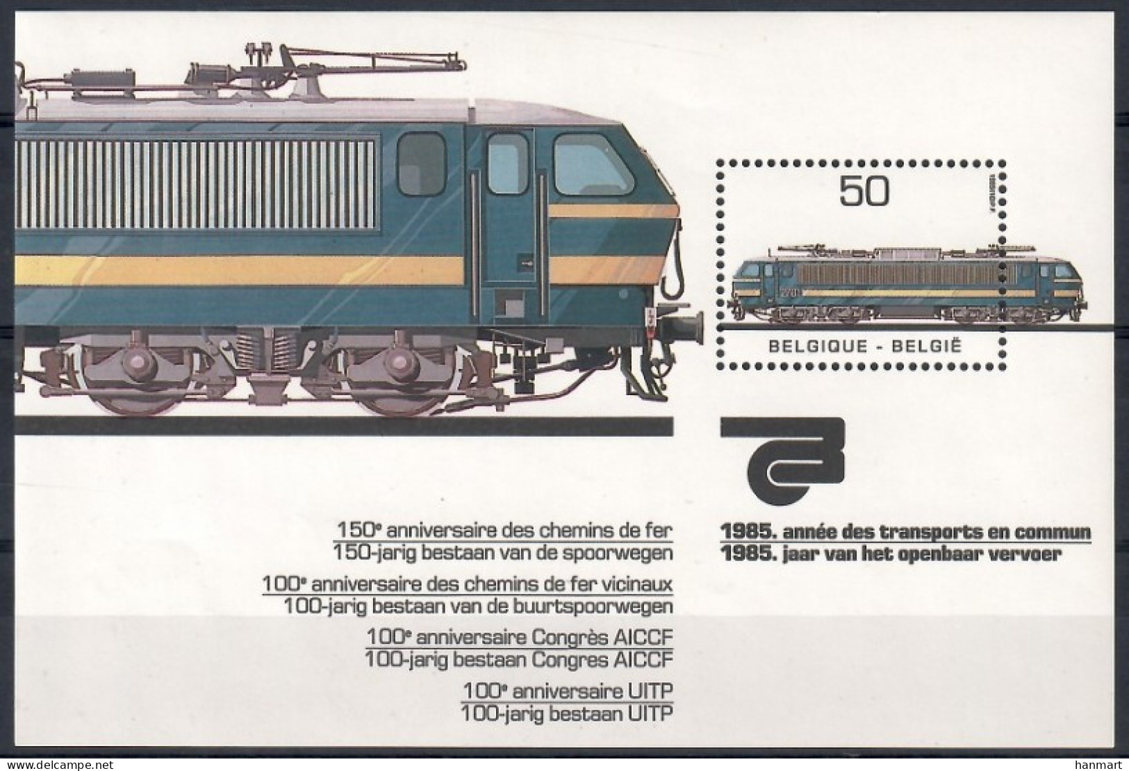 Belgium 1985 Mi Block 55 MNH  (ZE3 BLGbl55) - Otros & Sin Clasificación