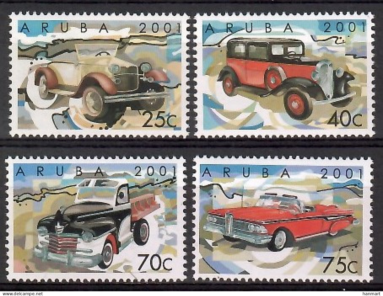 Aruba 2001 Mi 273-276 MNH  (ZS2 ARB273-276) - Autos