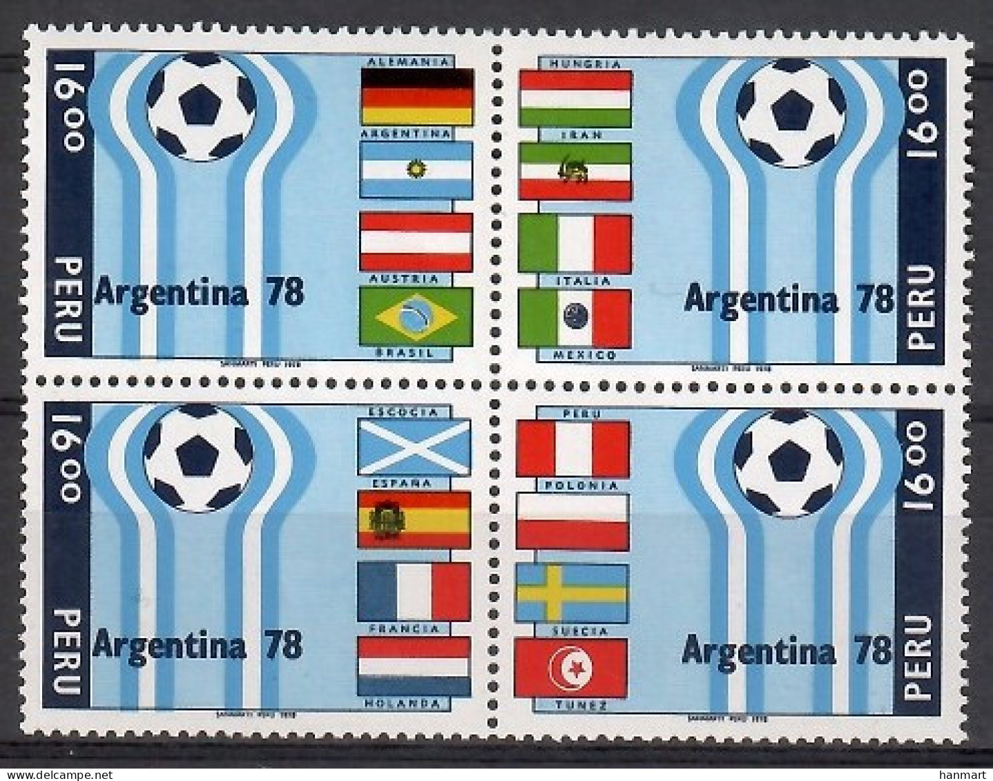 Peru 1978 Mi 1106-1109 MNH  (ZS3 PRUvie1106-1109) - 1978 – Argentine