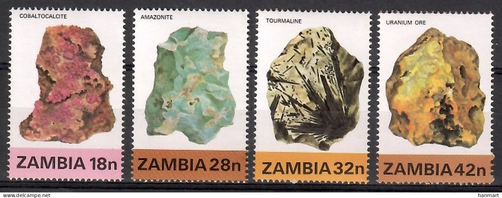 Zambia 1982 Mi 269-272 MNH  (LZS6 ZMB269-272) - Minerals
