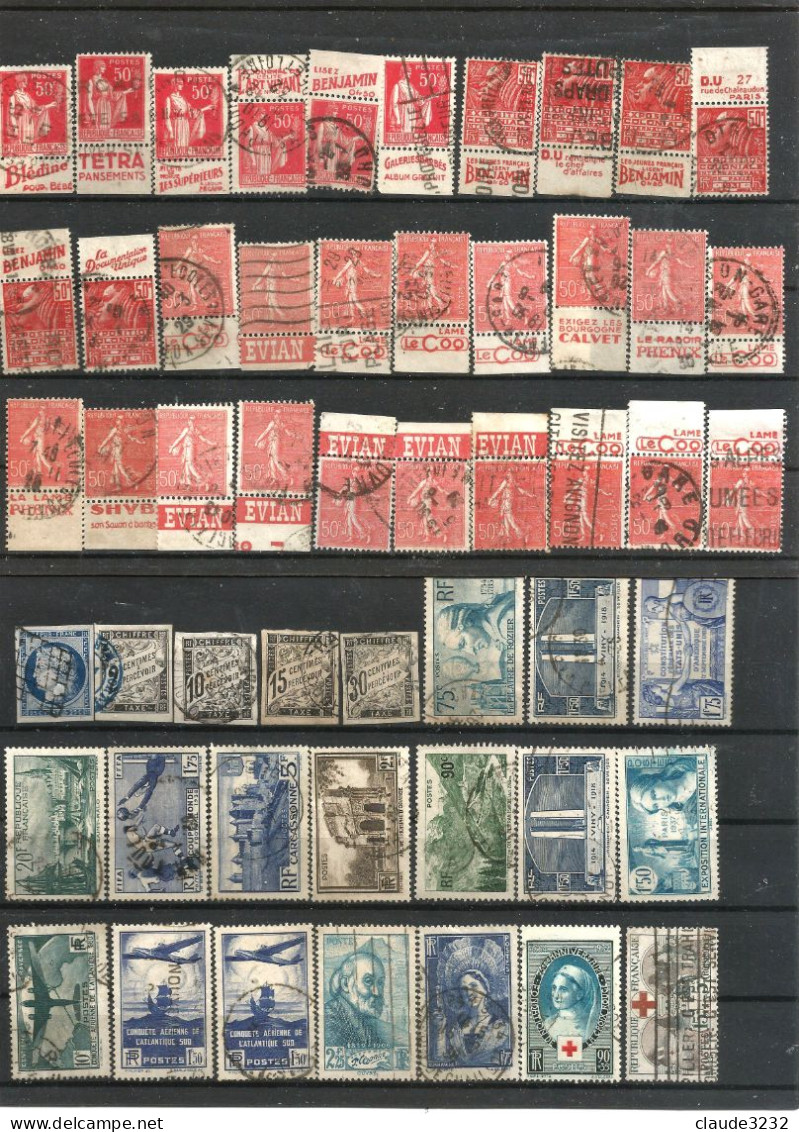 France : Timbres Oblitérés - Collections