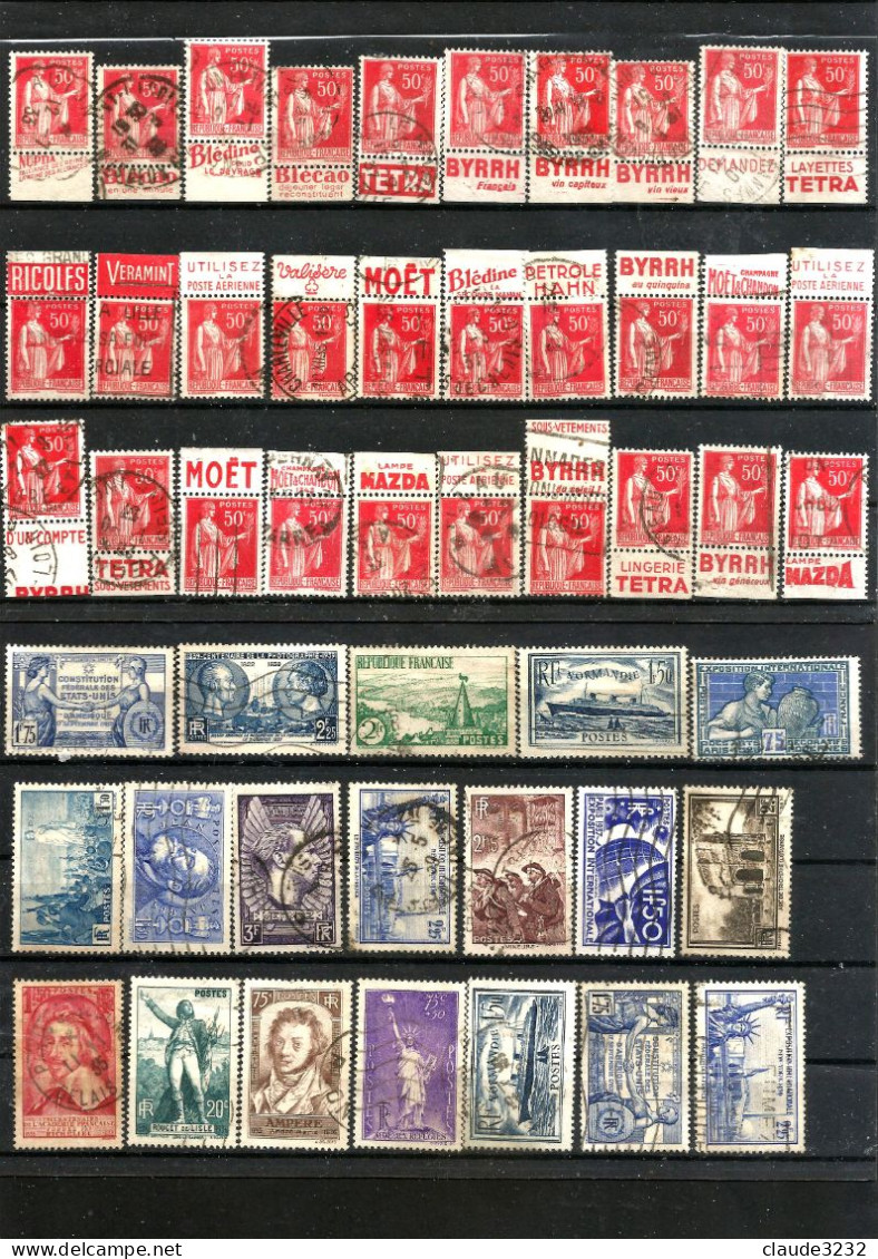 France : Timbres Oblitérés - Collections