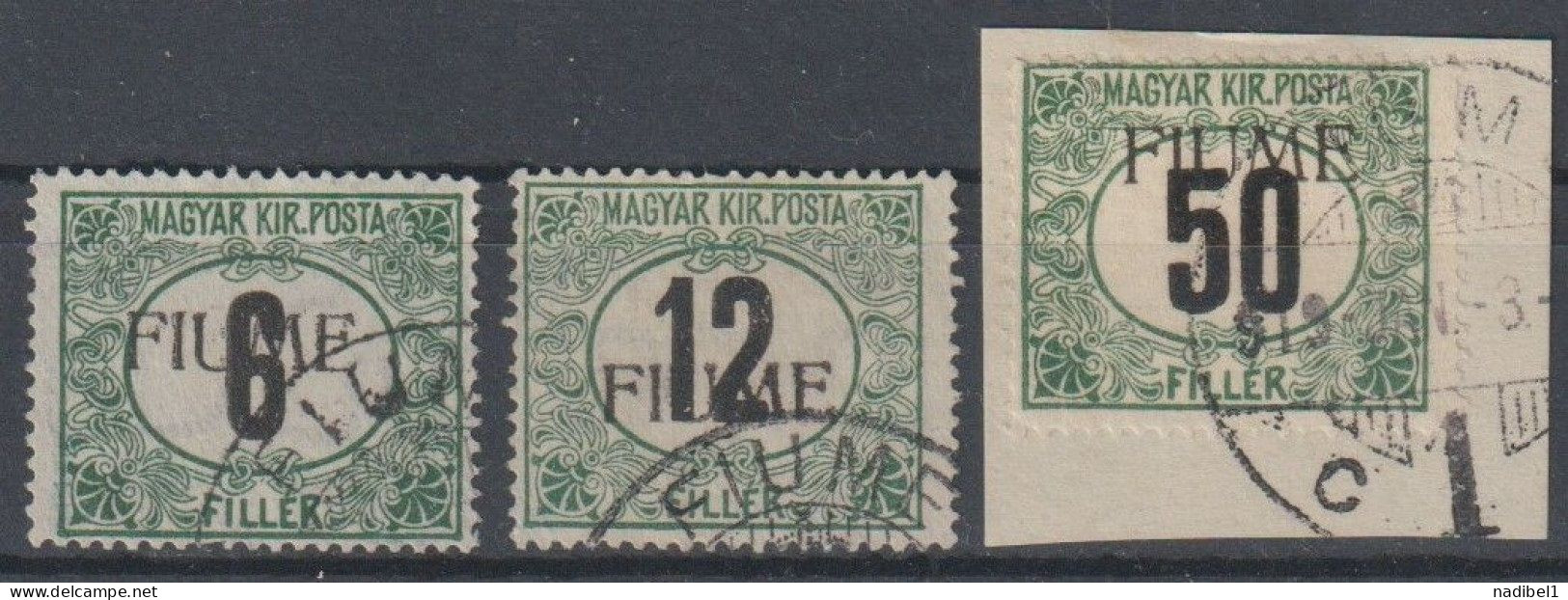 Fiume, 1918, Postage Due, "Black Numerals", Machine Overprint, Cancelled, Complete Set, Certificate Martinaš - Fiume