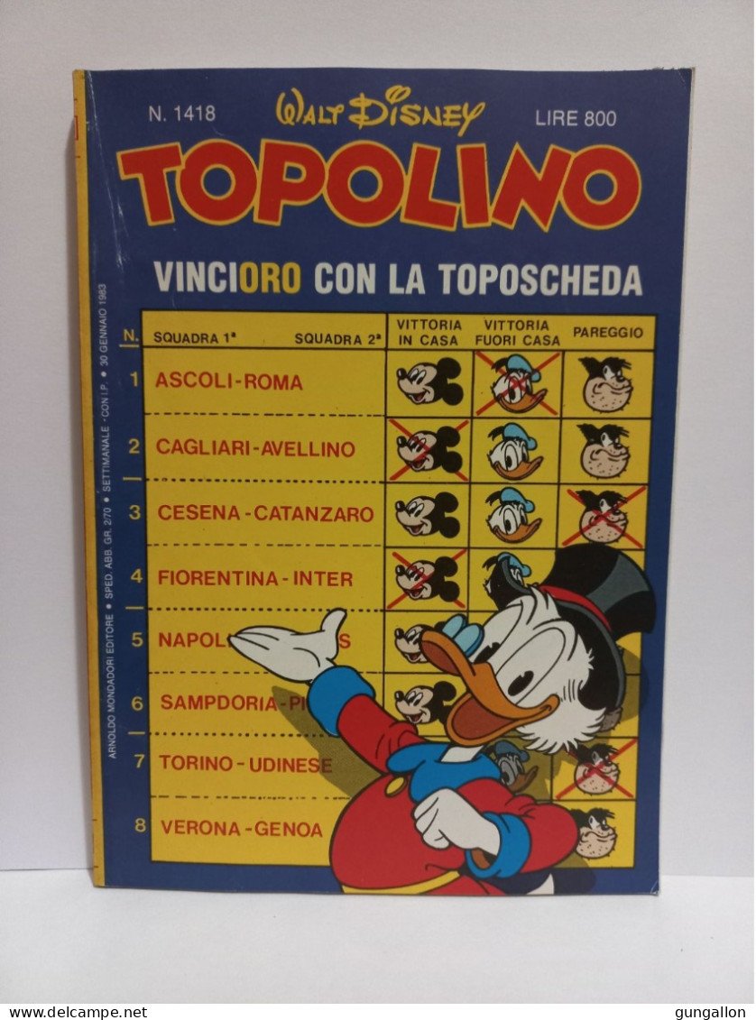 Topolino (Mondadori 1983)  N. 1416 - Disney