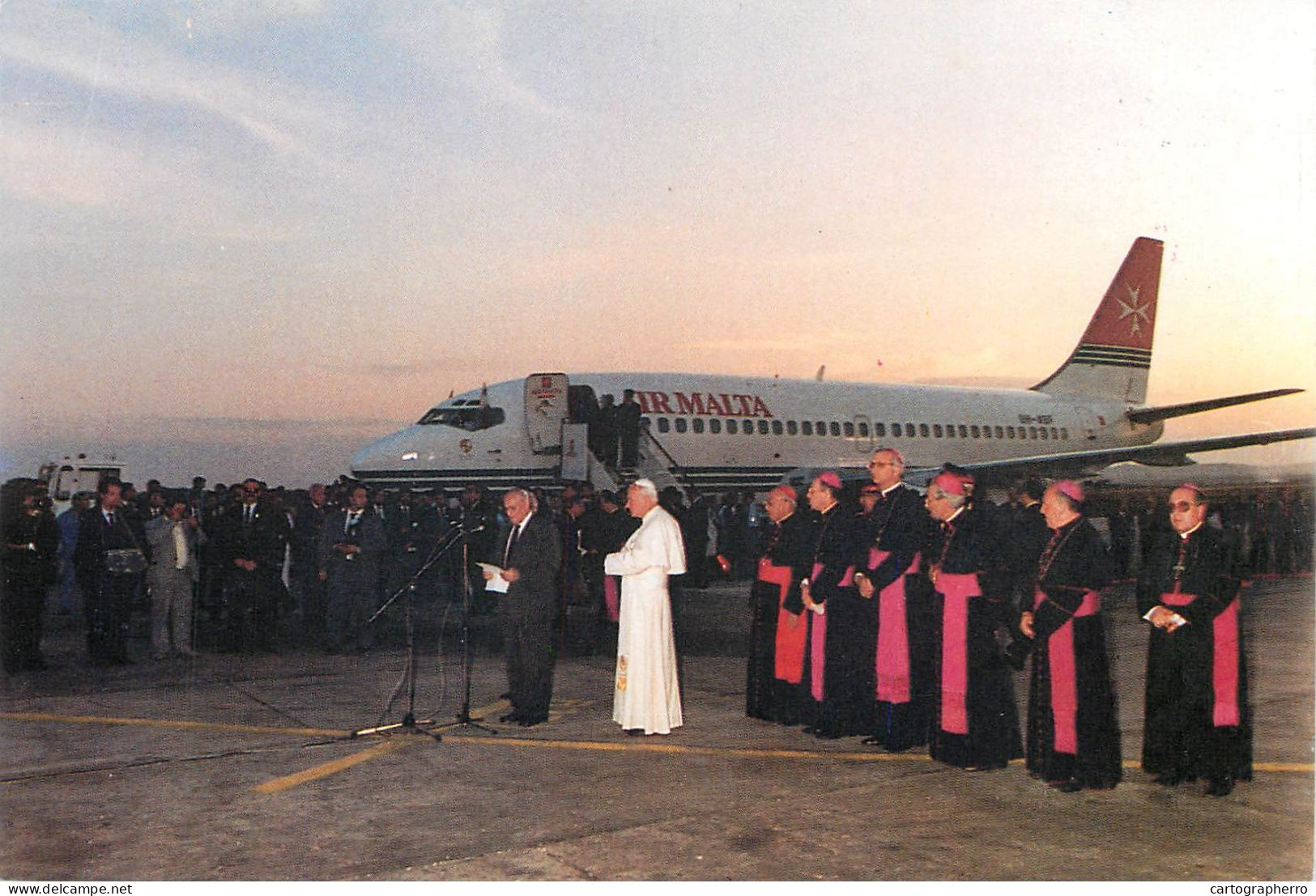 Pope John Paul II Papal Travels Postcard Malta - Papi