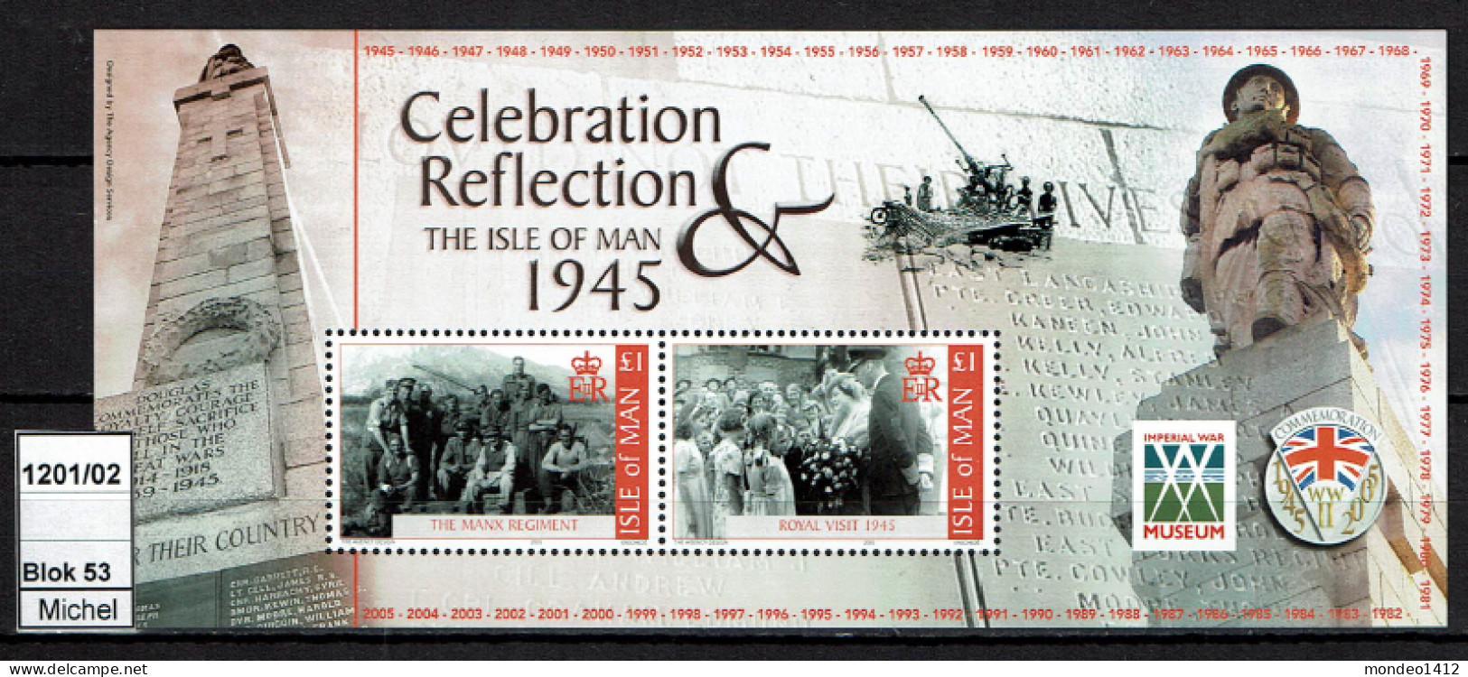 Isle Of Man - 2005 - MNH - 60 Jahre Ende Des II. Weltkriegs, Anniversaire De La 2e Guerre Mondiale - Man (Ile De)