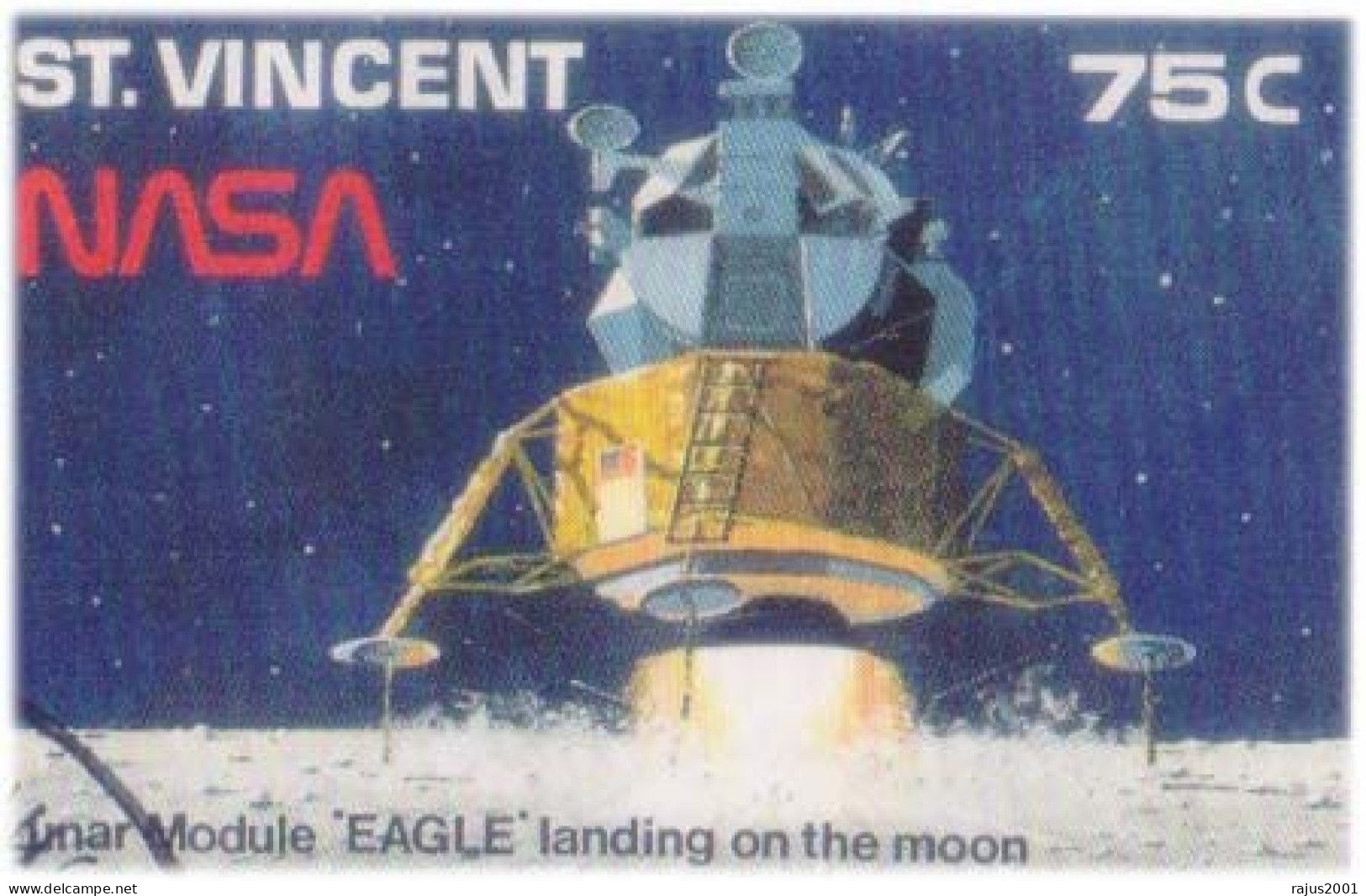 NASA, Apollo II Mission, Module Columbia Return To Earth, Lunar Module Eagle Landing On The Moon, Space, Astronomy, FDC - Astronomie