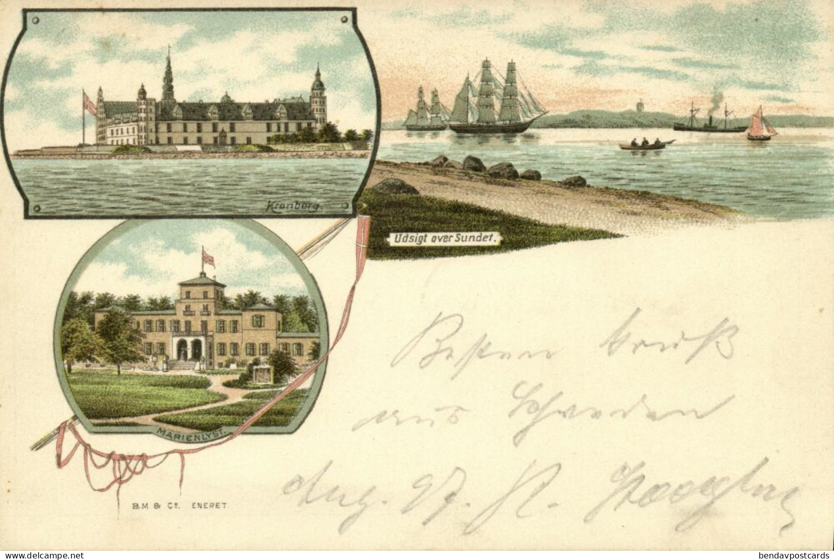 Denmark, HELSINGØR, Kronborg Castle, Marienlyst, Udsigt Over Sundet (1897) - Denmark