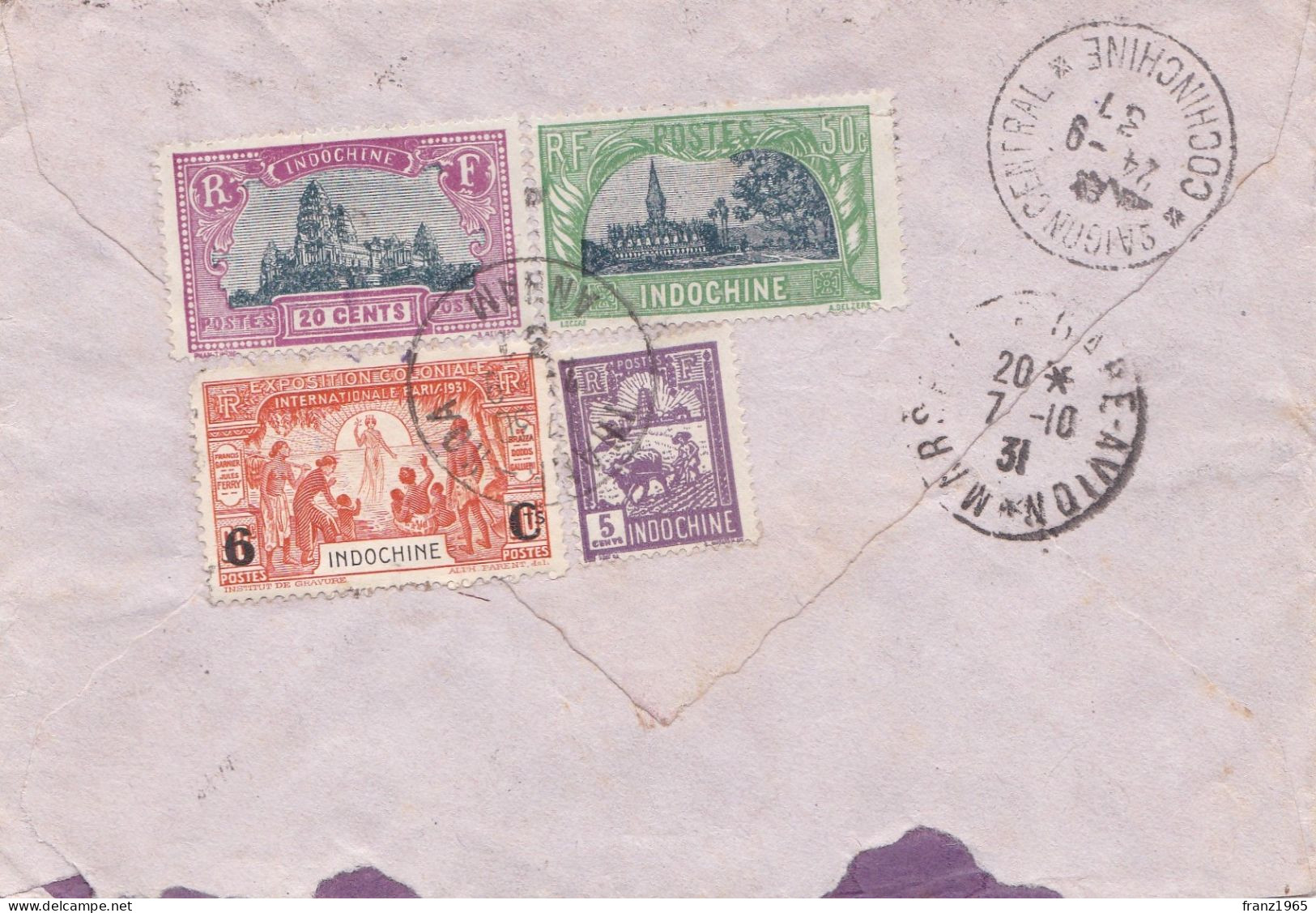 From Indochina To France - 1931 (Thanh-Hoa) - Storia Postale