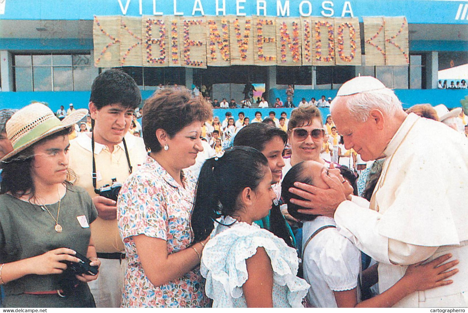 Pope John Paul II Papal Travels Postcard Villahermosa - Papas