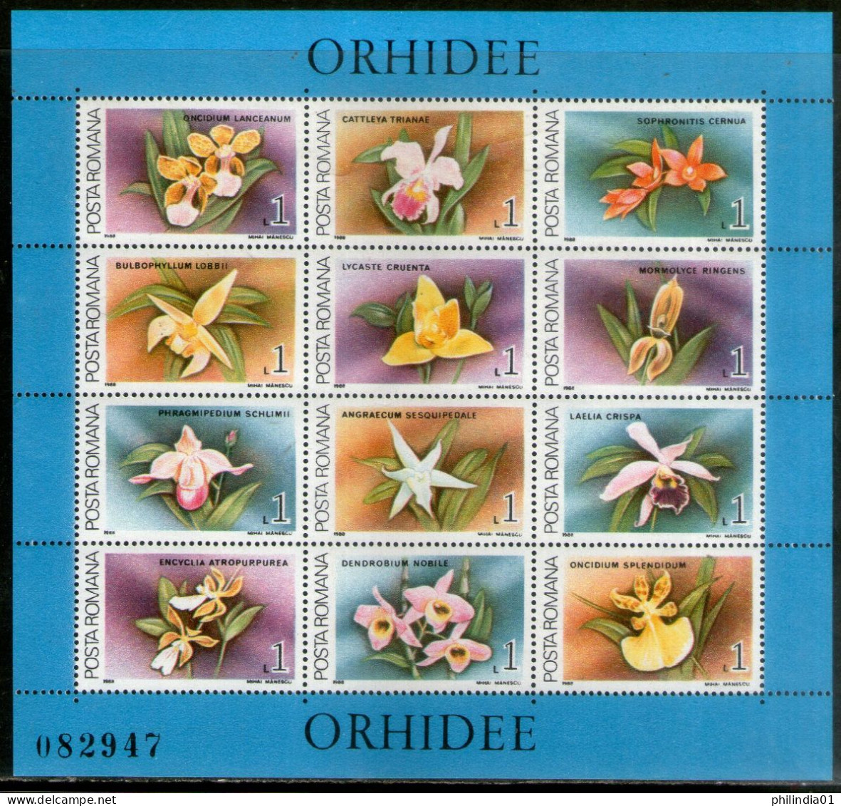 Romania 1988 Orchids Flowers Flora Sc 3535 Sheetlet MNH # 19005 - Orchideeën