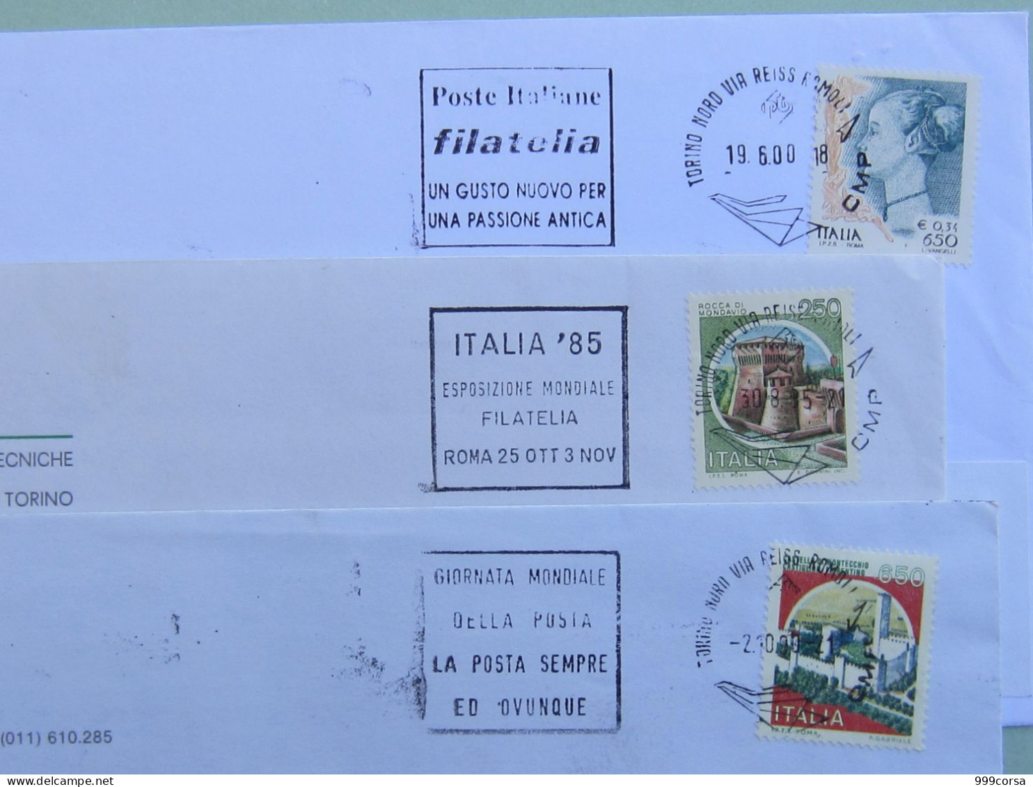 6004- ITALIA, Storia Post. 1985,1990,2000, Filatelia,targhette Giornata Mond. Posta, Italia 85, Poste Italiane Filatelia - 1991-00: Marcofilia
