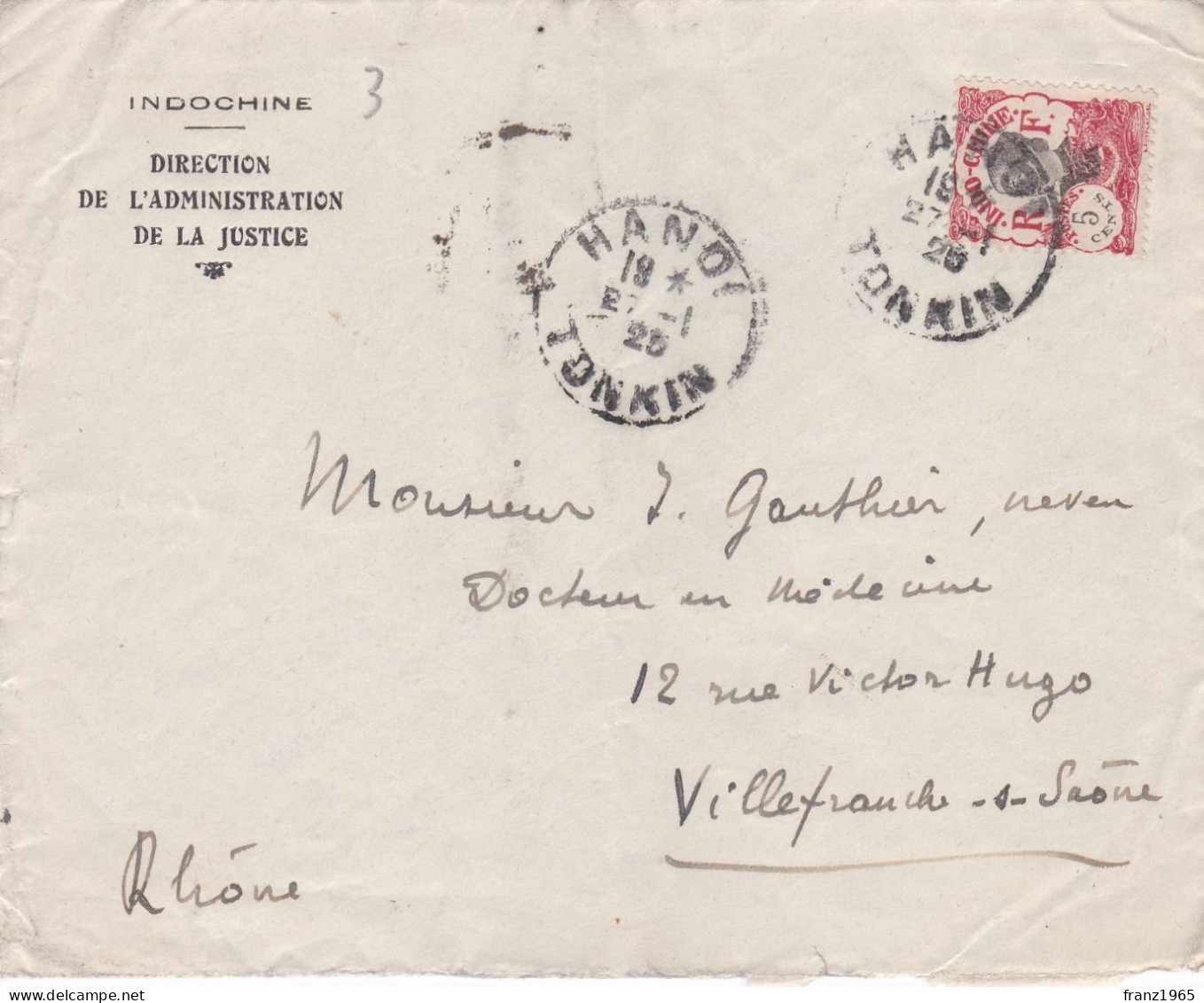 From Indochina To France - 1925 (Hanoi) - Covers & Documents