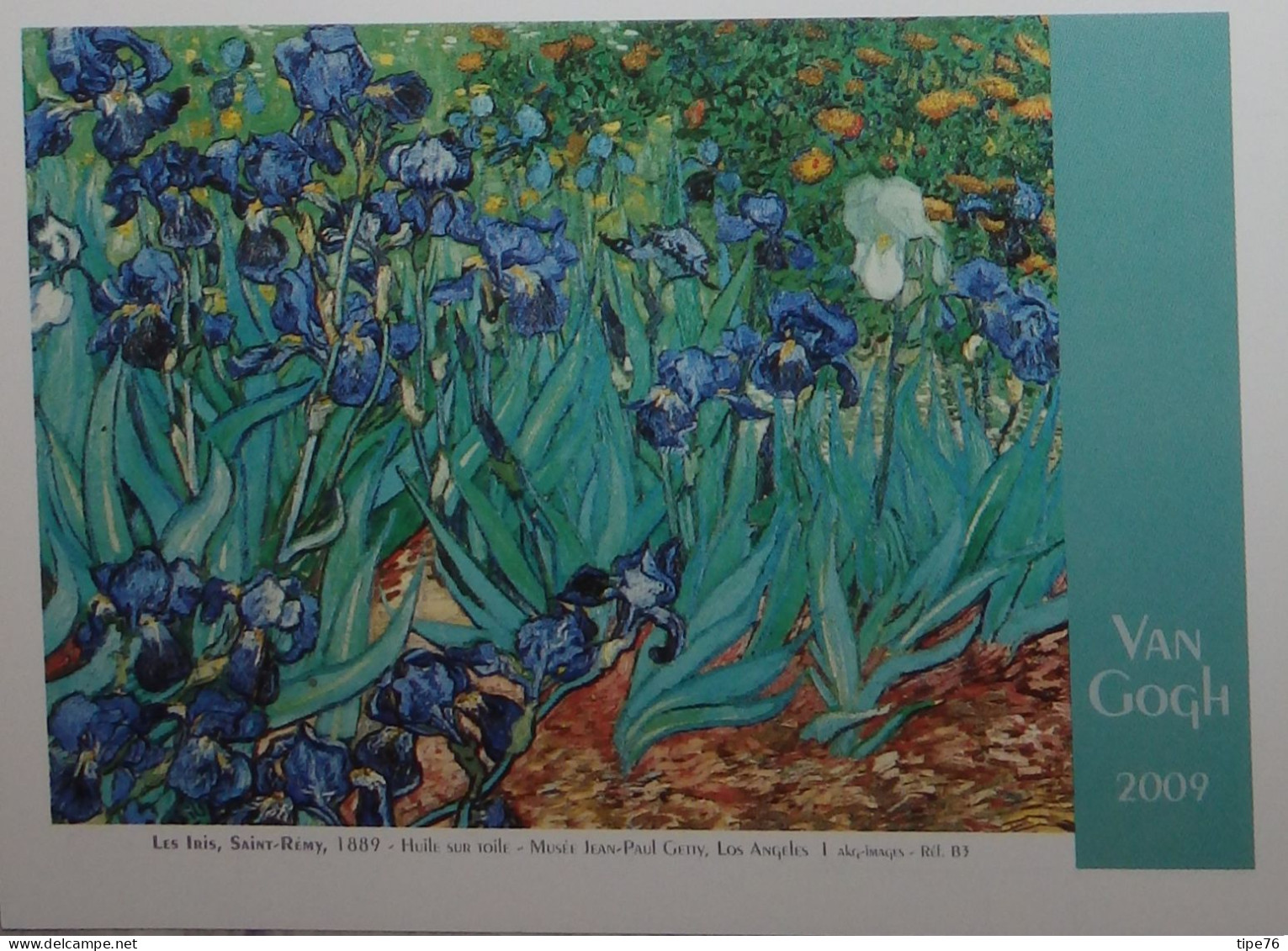 Petit Calendrier Poche 2009 Peinture Tableau Van Gogh Les Iris - Pharmacie Marseille Bouches Du Rhône - Petit Format : 2001-...