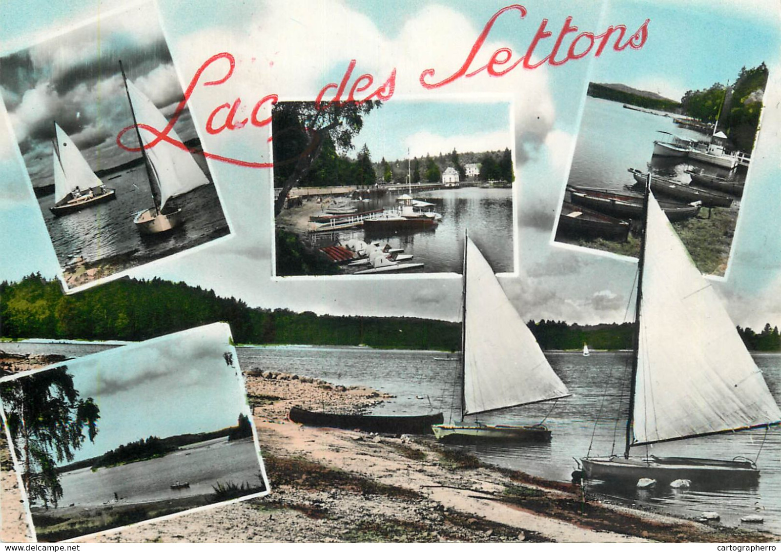 Navigation Sailing Vessels & Boats Themed Postcard Lac Des Settons - Voiliers