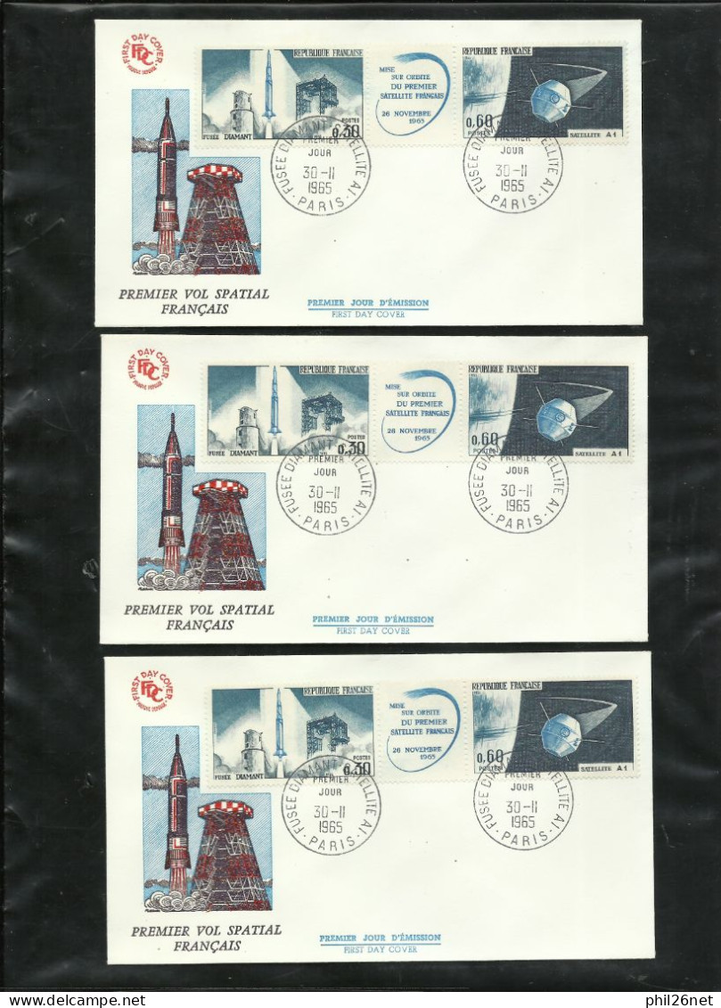 FDC  10 Lettres Premier Jour Illustrées  N° 1465A  Paris 30/11/1965 Fusée Diamant Et Satellite A1  B/TB Voir Scan ! ! ! - 1960-1969