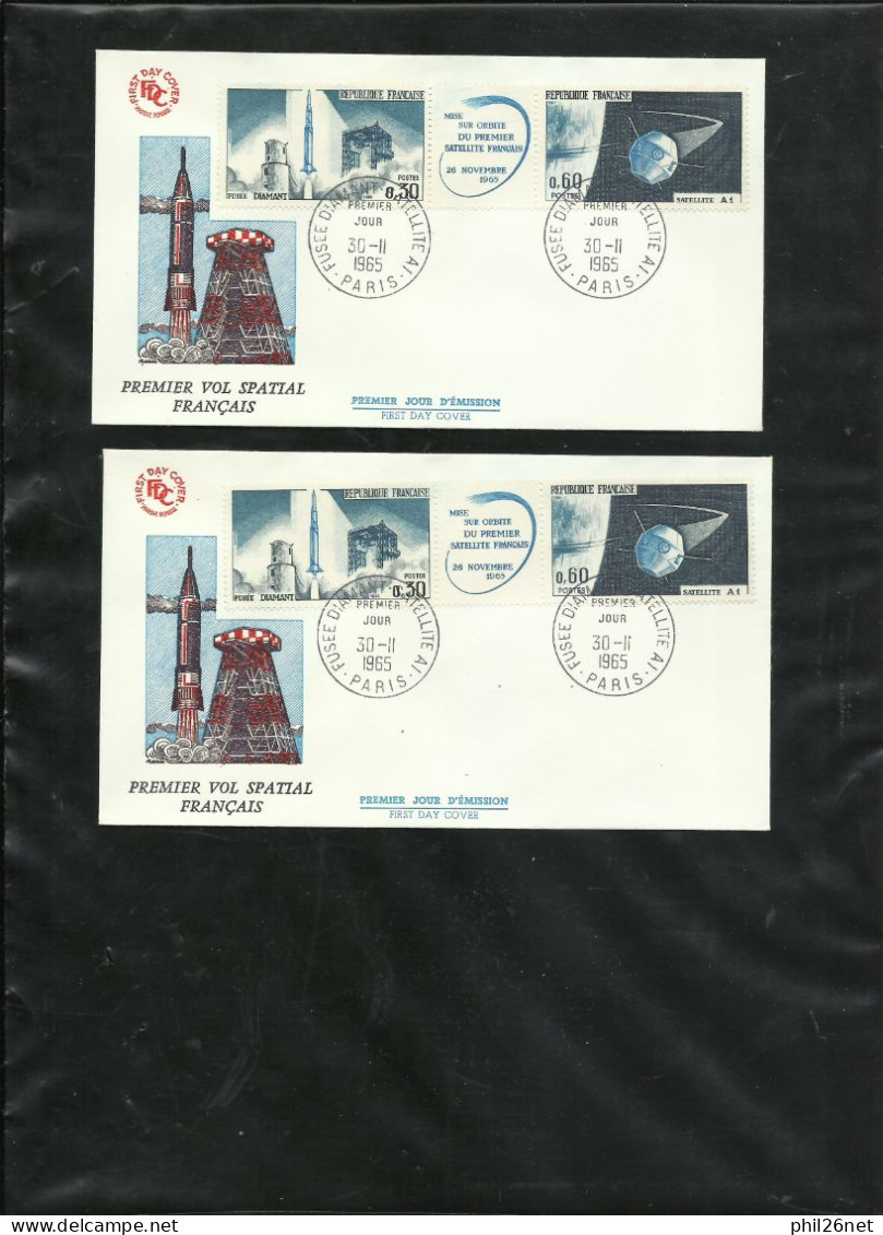 FDC  10 Lettres Premier Jour Illustrées  N° 1465A  Paris 30/11/1965 Fusée Diamant Et Satellite A1  B/TB Voir Scan ! ! ! - 1960-1969