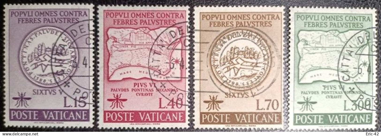 VATICAN. Y&T N°344/347. ERADICATION DU PALUDISME. USED. - Used Stamps