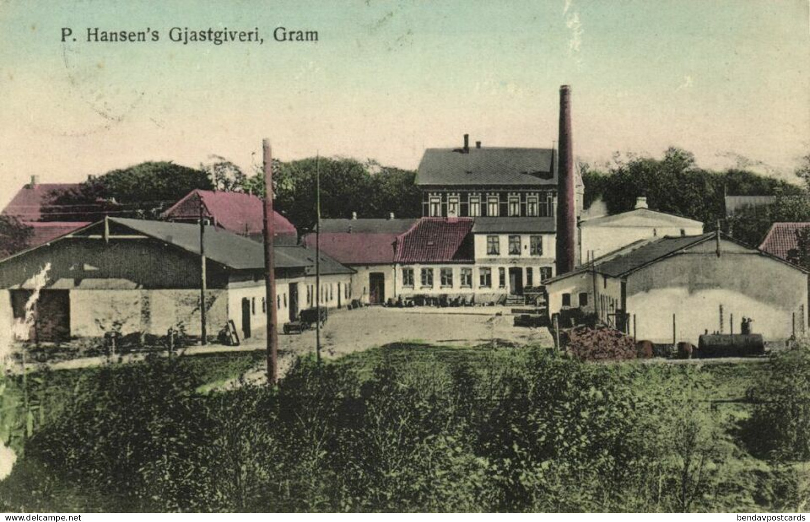 Denmark, GRAM GRAMBY, P. Hansen's Gjastgiveri, Guesthouse (1909) Postcard - Dänemark