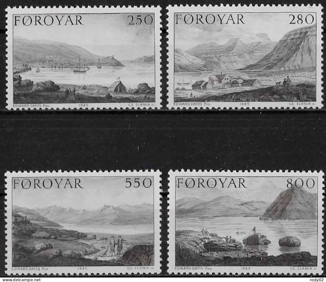 FEROE - VUES DES ILES AU 18EME SIECLE - N° 106 A 109 - NEUF** MNH - Faroe Islands