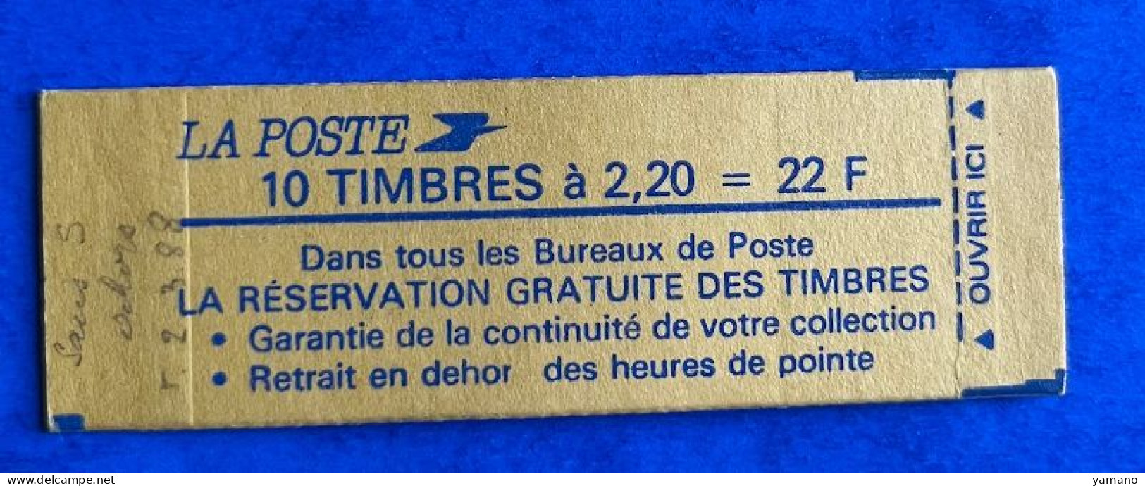 LIBERTE 2.20 F Rouge - Carnet YT 2376 C11a Fermé - Variété  Sans " S " à Dehors - Unused Stamps