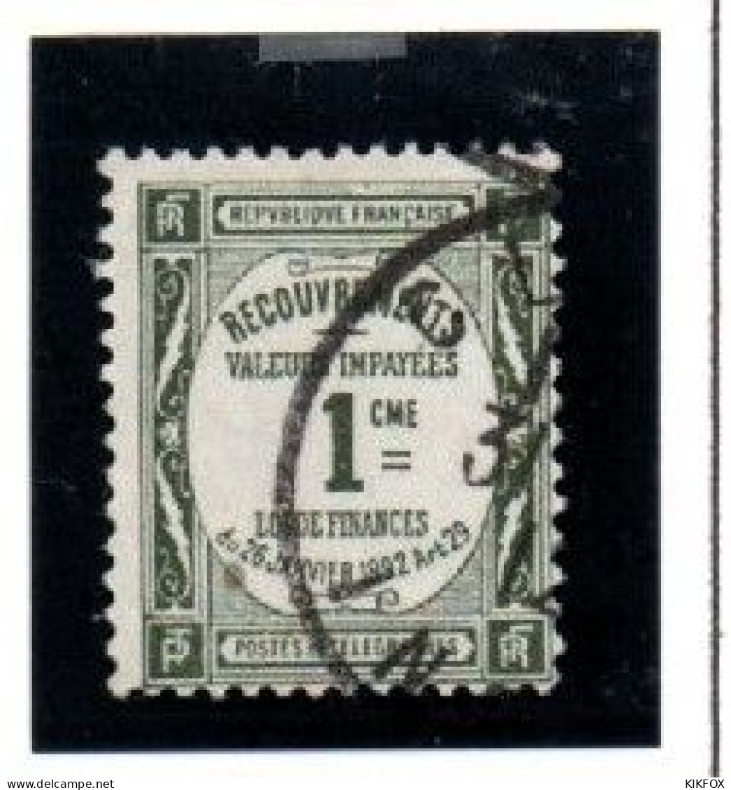 RANCE ,FRANKREICH , 1927 ,  MI  57,  YT  55, TAXE,  1 C , PERCEVOIR OBLITERES, GESTEMPELT - 1859-1959 Gebraucht