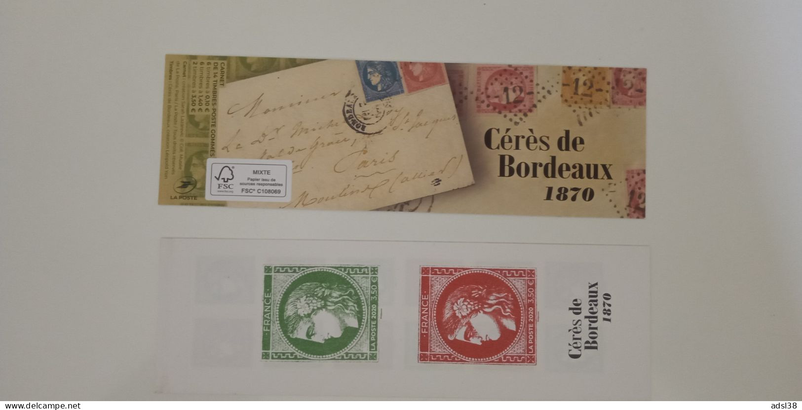 2020 - Carnet Cérès De Bordeaux 1870 - 1527 - Commémoratifs