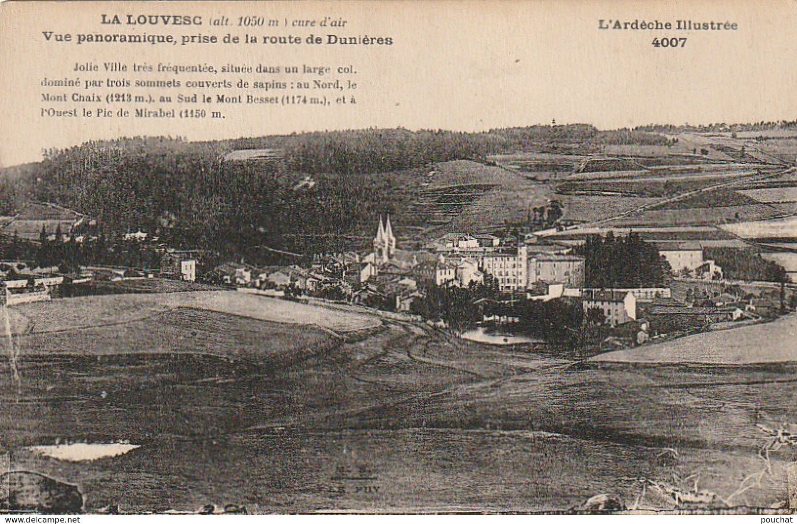 XXX -(07) LA LOUVESC - VUE PANORAMIQUE PRISE DE LA ROUTE DE DUNIERES - 2 SCANS - La Louvesc