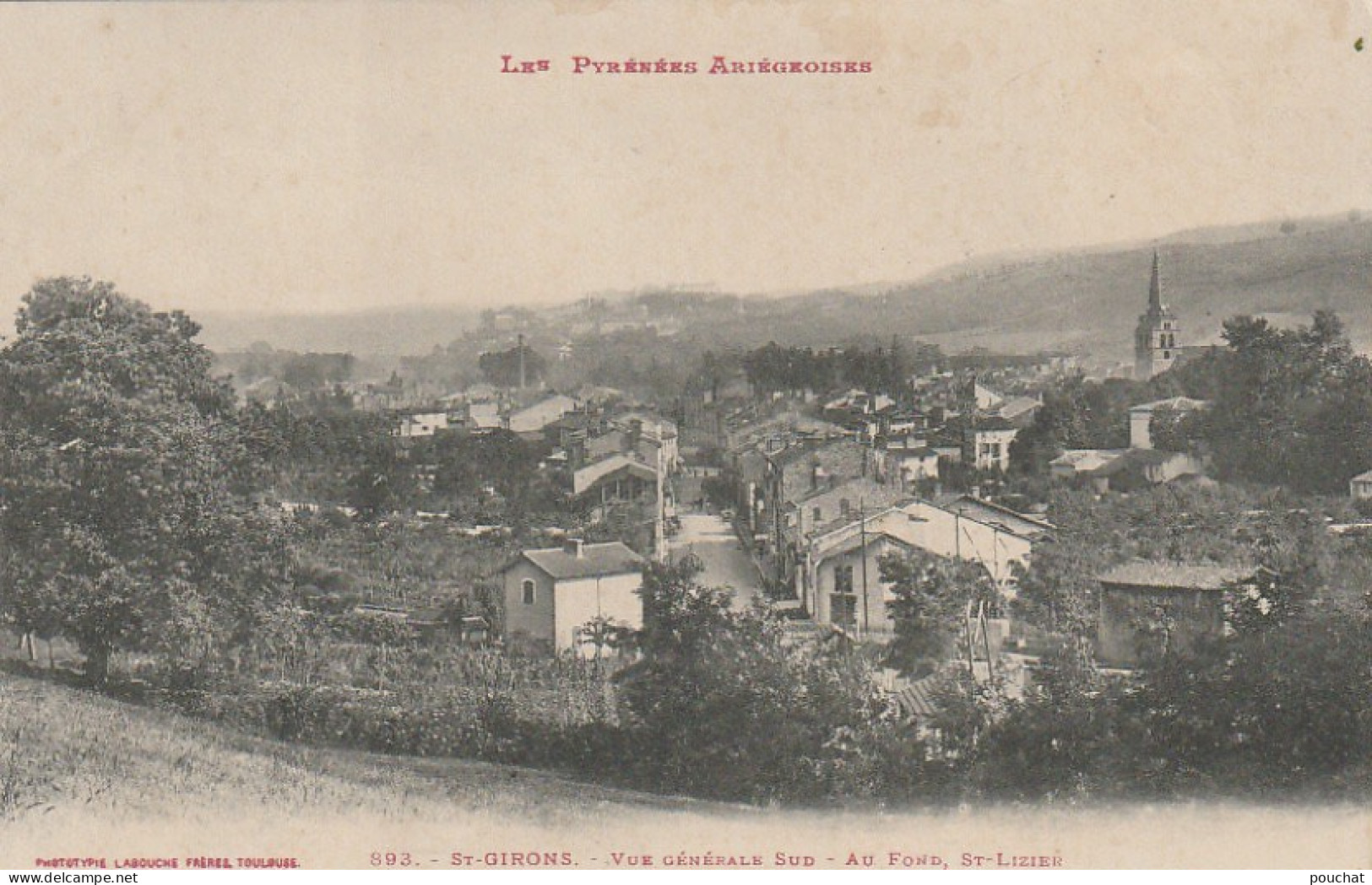 XXX -(09) ST GIRONS - VUE GENERALE SUD - AU FOND ST LIZIER - 2 SCANS - Saint Girons