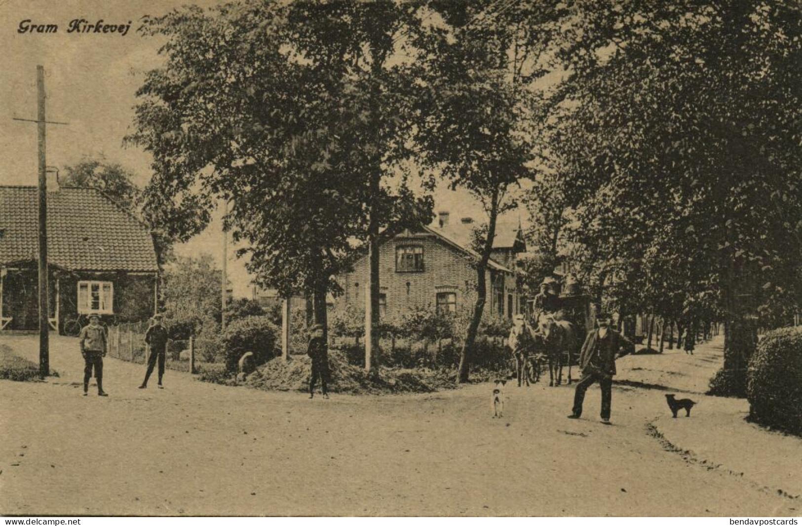 Denmark, GRAM GRAMBY, Kirkevej, Street Scene (1910s) Postcard - Dänemark