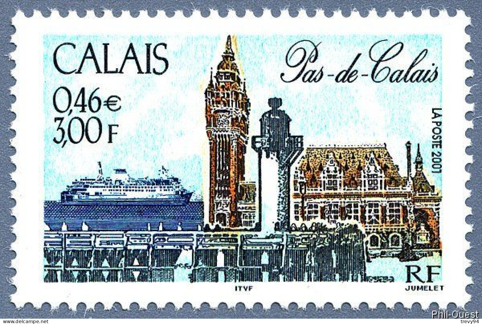 Timbre De 2001 - Calais - Pas-de-Calais - N° 3401 - Neufs