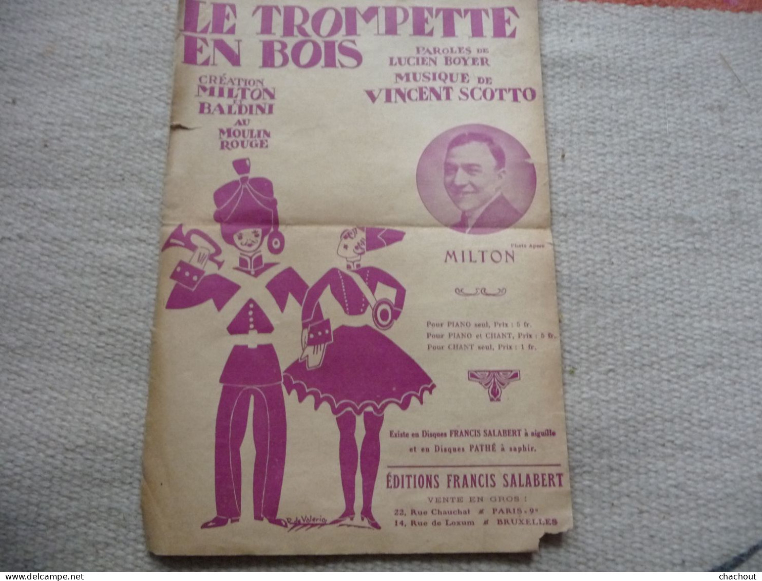 Le Trompette En Bois - Pour Chant Avec Paroles. - Vincent Scotto - Jazz