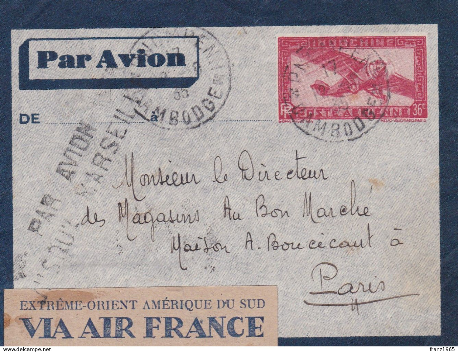 From Indochina To France - 1935 - Covers & Documents