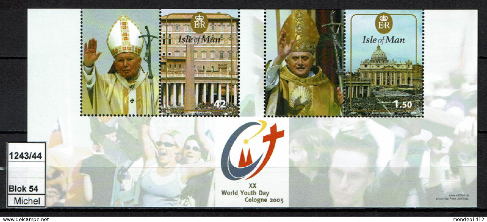 Isle Of Man - 2005 - MNH - Journée Mondiale De La Jeunesse, World Youth Day, Weltjugendtag - Man (Eiland)