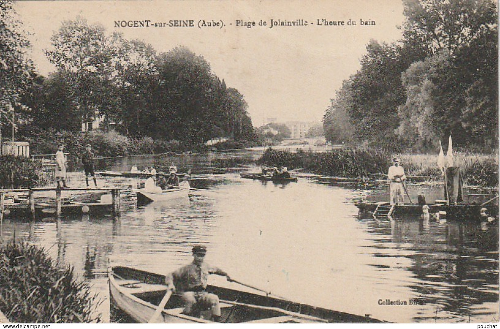 XXX -(10) NOGENT SUR SEINE - PLAGE DE LA JOLAINVILLE - L' HEURE DU BAIN  - ANIMATION - CANOTEURS - 2 SCANS - Nogent-sur-Seine