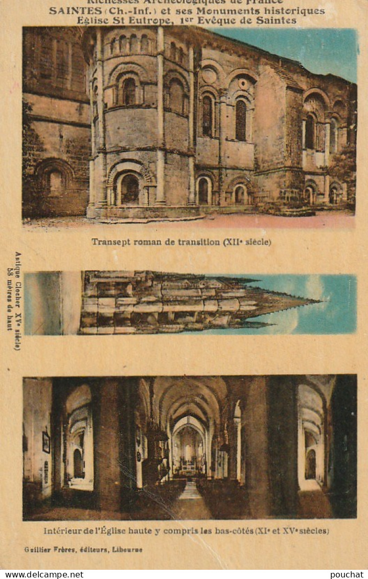 XXX -(17) SAINTES - EGLISE ST EUTROPE - CARTE MULTIVUES COULEURS  - 2 SCANS - Saintes